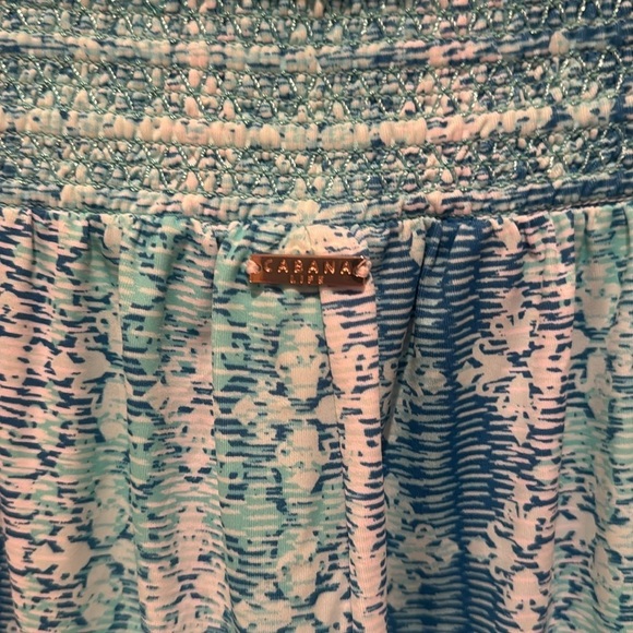 Cabana Life NWT  Blue Patterned Wide-Leg Pants - Picture 4 of 8